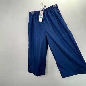 Alfred Dunner Capri Denim Pants 16P Petite Blue Elastic Waist Pull On NWT